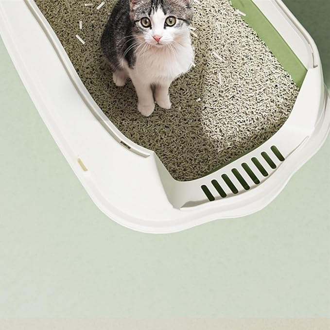 Pet Supplies, Nclosed Cat Litter Box with Lid & Scoop,Control Hooded Tray(Green)