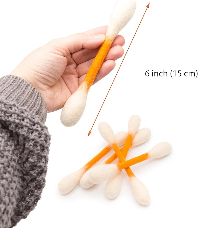 Glaciart One Swabs Cat Toys with Catnip - 6 Pk | Durable for Chew, Cute Cat Toys Interactive Kitty for Boredom, Exercise, & Play | Filled w/Organic Catnip for Anxiety & as Digestive Aid | Gift Idea