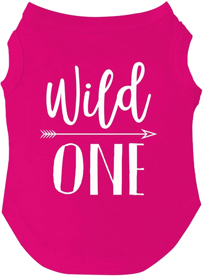 Wild One Dog Tee Shirt | Sleeveless | Sizes for Puppies, Toys and Large Breeds (Hot Pink, 2X-Large 95)