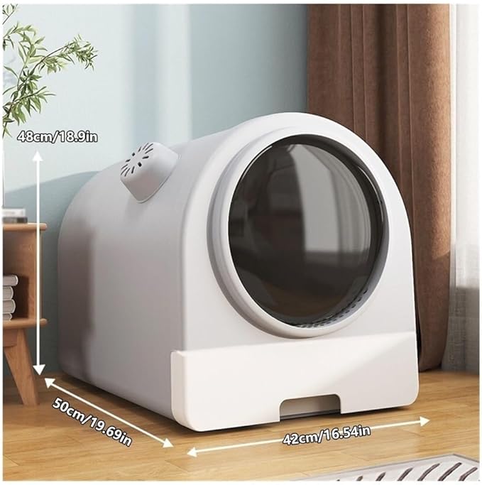 Pet Supplies, Fully Enclosed Cat Litter Box with Scoop, Extra Large Drawer, Non-Sticky & Leak-Proof(Green)