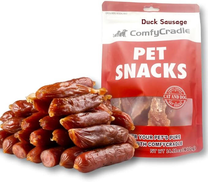 Real Duck Sausage Training Treats, Wholesome & Savory Rewards for Dogs (Duck,14.11 Ounce(Pack of 1))