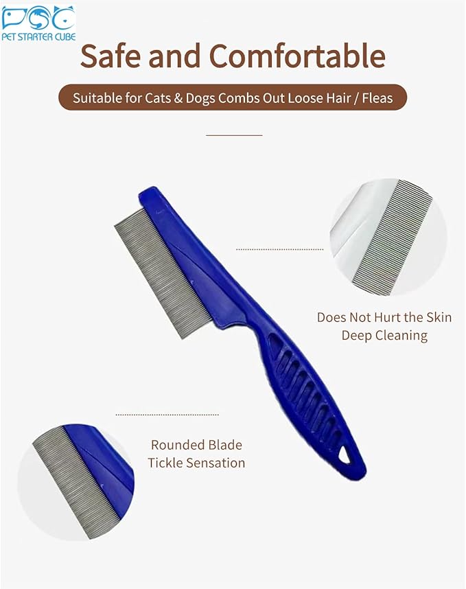 2Pack Cat comb,dog comb, Pet Comb Grooming Tool for Cats,Dogs and Rabbits Pink