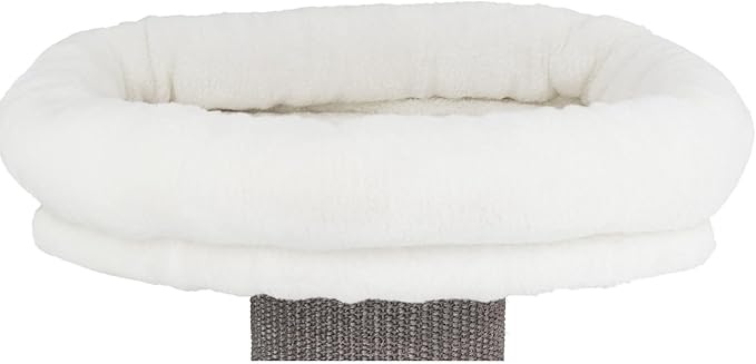 TRIXIE Acadia 63-in Cat Tower with Wall Supports, Oversized Sisal Scratching Post, Three Platforms, Removable Bed, Gray