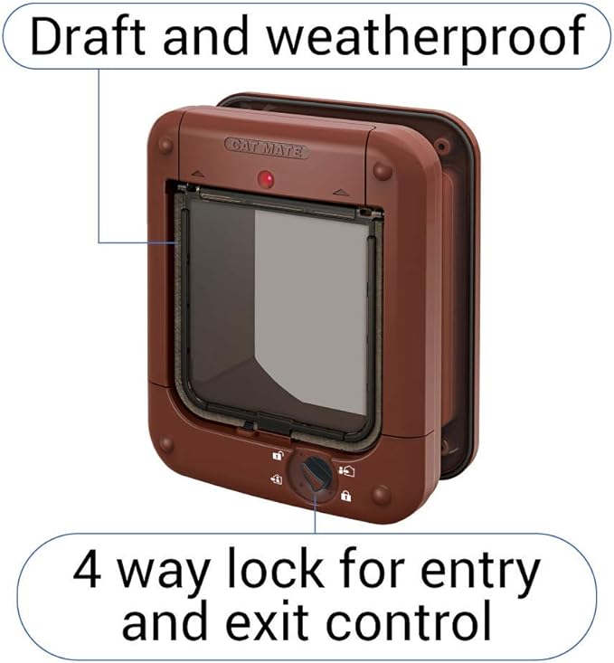 Cat Mate Microchip activated Cat Flap | for up to 30 Cats, Brown
