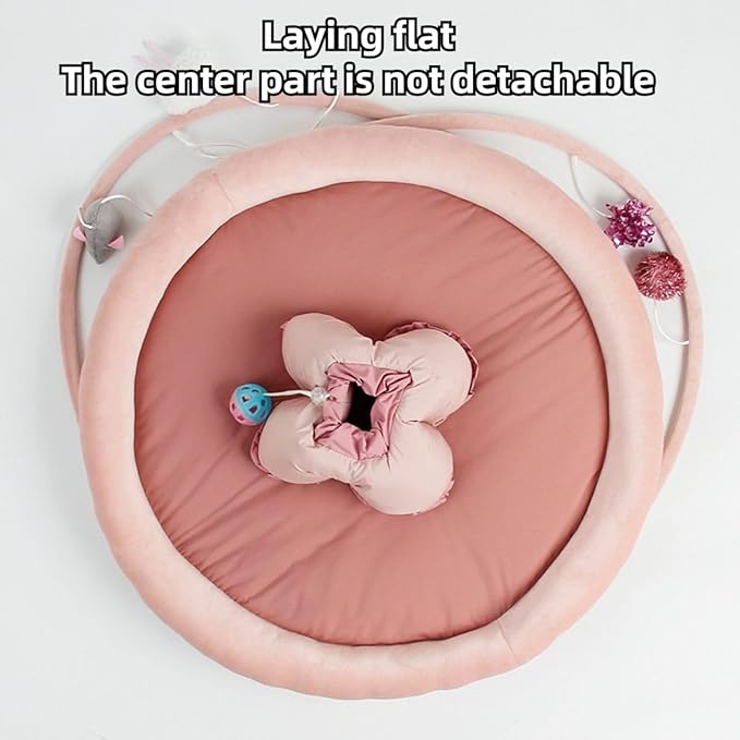 Cat Bed, Cat Tent Dog Bed for Indoor Cats Soft Breathable Available for All Seasons, Washable Pet Bed for Puppy and Cats with Non-Slip Bottom, Cute Cat Bed Easy Assemble (Pink,Large)