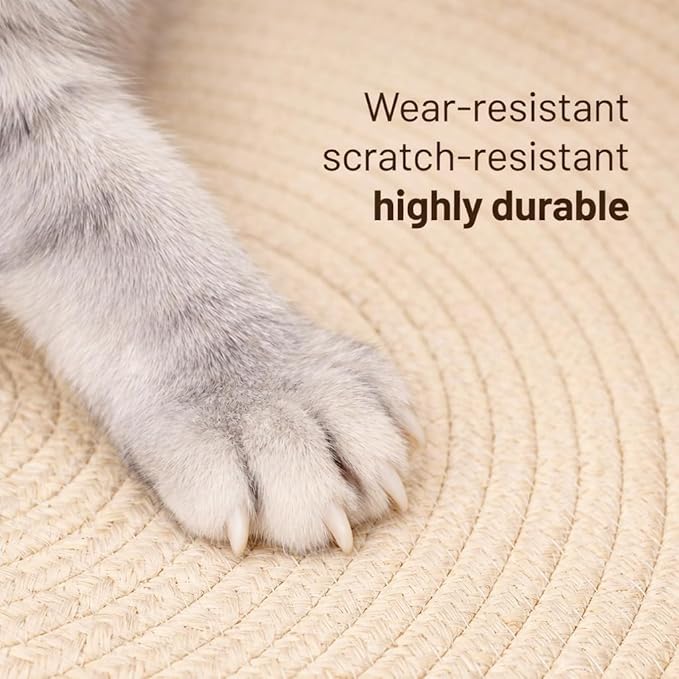 Interactive Cat Bed Basket Handwoven Cotton Rope Stimulicat Cat Basket with Toy Ball, Foldable Scratchable Instinct Basket for Cats & Kittens Stimuli Cat Basket Nest