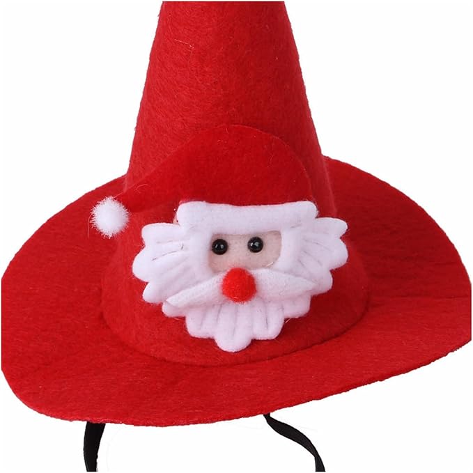 Santa Claus Hat for Cats Xmas Outfits Clothes Puppy Cat Christmas Costume Hat Santa Claus Pattern Cat Cosplay Costume
