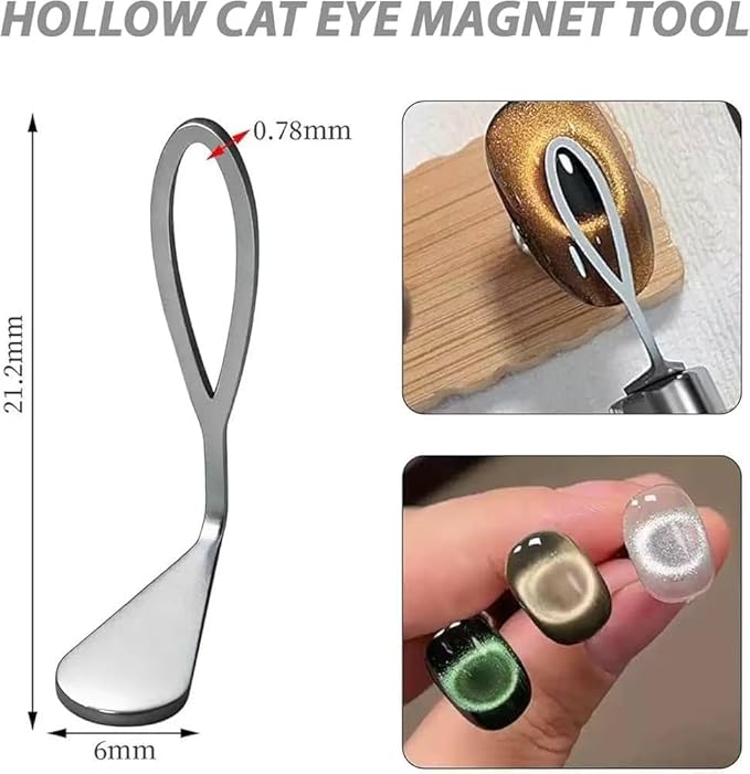 5Pcs Ring Shape & 1Pcs Cylindrical Cat Eye Nail Magnet Set - Strong Magnetic Tool for 3D Cat Eye, Galaxy & Ring Effect Nail Art, Professional Salon & DIY Manicure Tool Kit