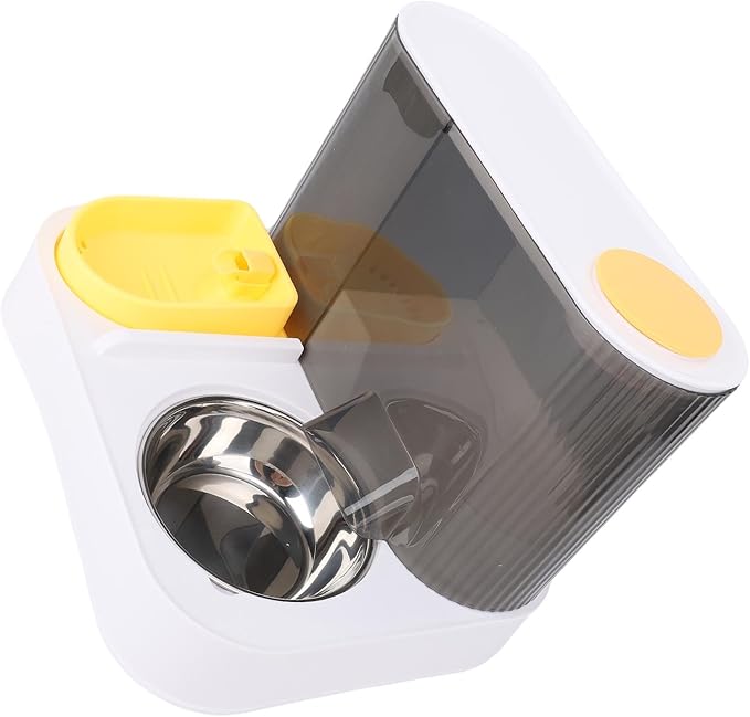 Generic Automatic Pet Feeder Leakproof Freshness Double Bowl Design for Cats Dogs, Food Water Dispenser Set for Home Use (Yellow)