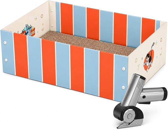 DIY Cat Scratcher Box Kit with Electric Cardboard Cutter – Turn Shipping Boxes Into Fresh Cat Scratch Pads, Reusable Cardboard Cat Scratching Bed for Indoor Cats, Make Your Own Refills at Home