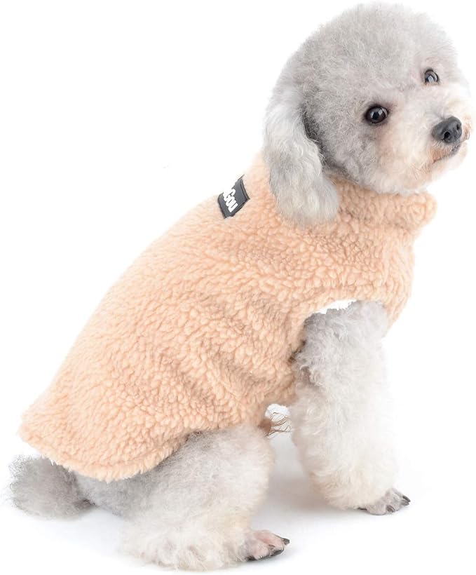 Zunea Small Dog Jacket Coat Fleece Puppy Girls Boys Winter Clothes Soft Warm Vest Pet Cold Weather Sweater Chihuahua Doggie Cats Jumper Apparel Brown XXL