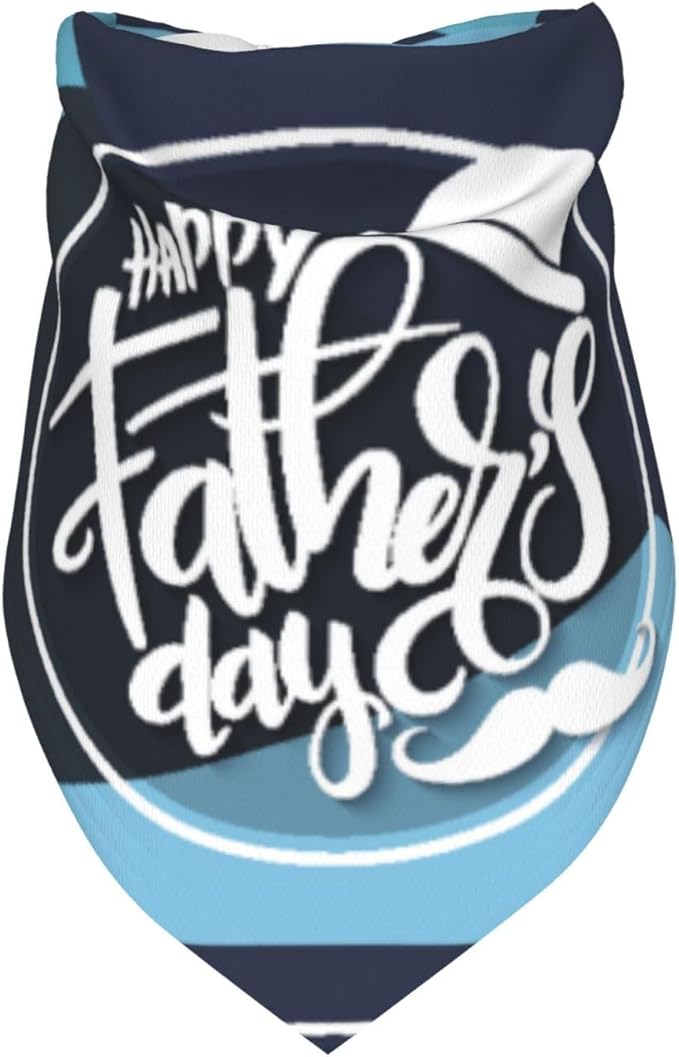 Happy Father's Day Dog Bandana Adjustable Reversible Triangle Dog Scarf Scarves Pet Bibs Costume Accessory Decor for Cats