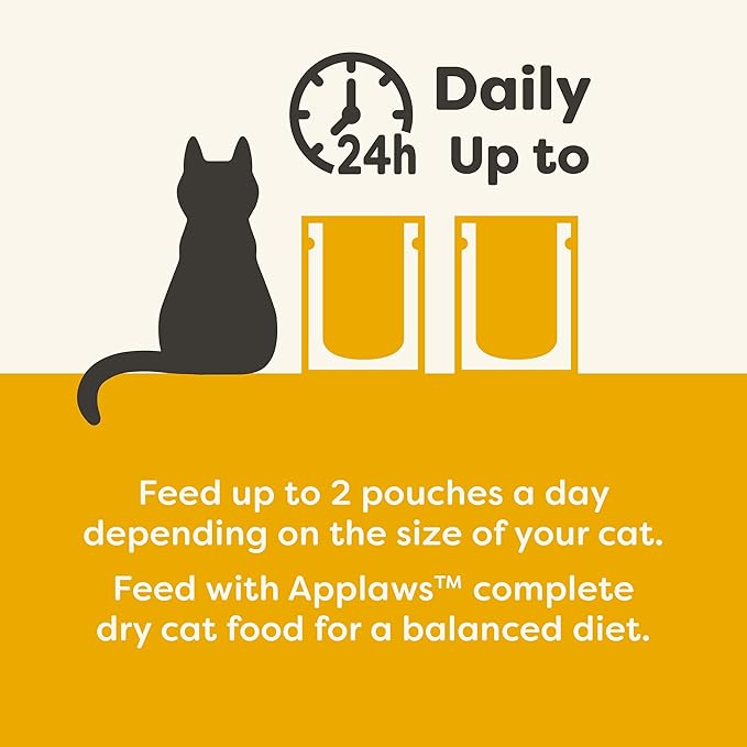 Applaws Senior Natural Wet Cat Food in Mousse, Limited and Natural Ingredients, High Protein with No Artificial Additives, Chicken Breast & Pumpkin (24 Count, 2.47 oz Pouches)