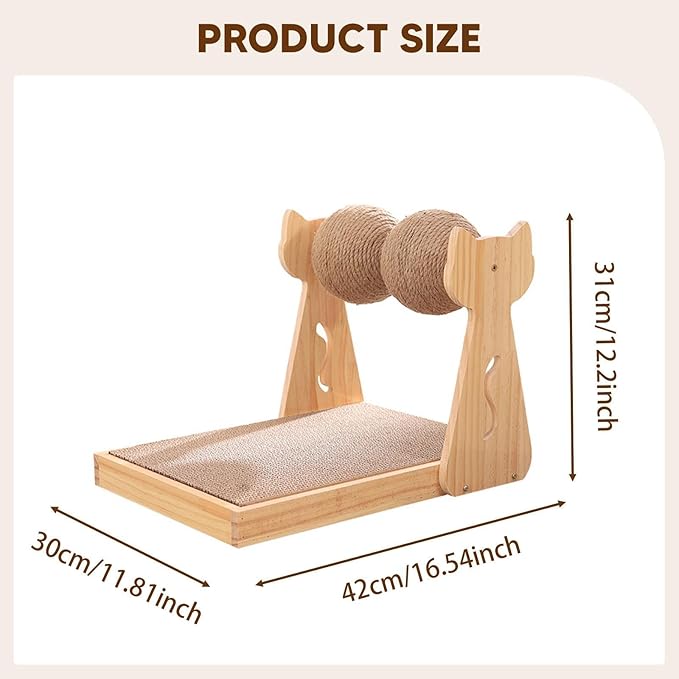 Cat Scratcher Lounge Bed Multi-Functional Scratching Mat Board for Kittens Playing Sleeping Training Furniture Protector- with Ball