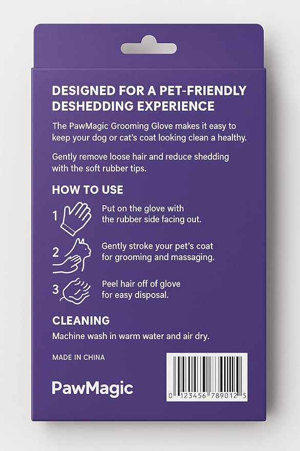 Grooming Glove for Dogs & Cats – Hair Remover & Massage Mitt