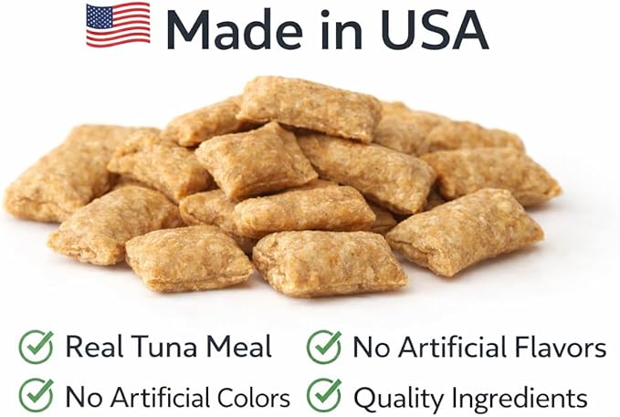 Tuna Cat Treats Crunchy Soft Filled Bites - Healthy Training Treats Indoor Cats Kittens Senior - Low Calorie Cat Snacks Food Topper No Artificial Flavors Wheat Soy Free All Breeds Made in USA 16 oz