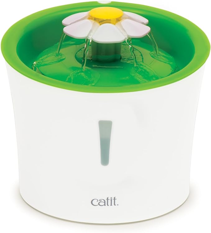 Catit LED Flower Fountain with Triple Action Filter, Cat Drinking Water Fountain, 3 L