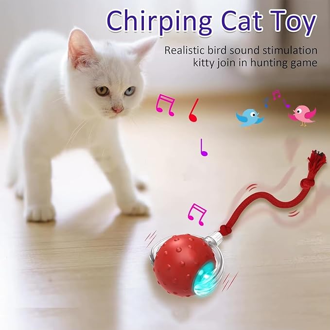 Smart Interactive Cat Ball Toy – Rechargeable Rolling Toy with Lights & Motion Sensor, 3 Play Modes for Indoor Cats, Self-Moving & Durable Fun (Blue)