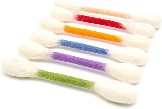 Swabs Cat Toys with Catnip - 6 Pk | Durable for Chew, Cute Cat Toys Interactive Kitty for Boredom, Exercise, & Play | Filled w/Organic Catnip for Anxiety & as Digestive Aid