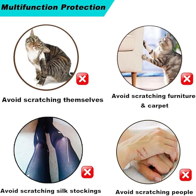 100pcs Cat Nail Caps Clear Cat Claw Covers Kitten Nail Caps with Adhesives and Applicators (Extra Small)