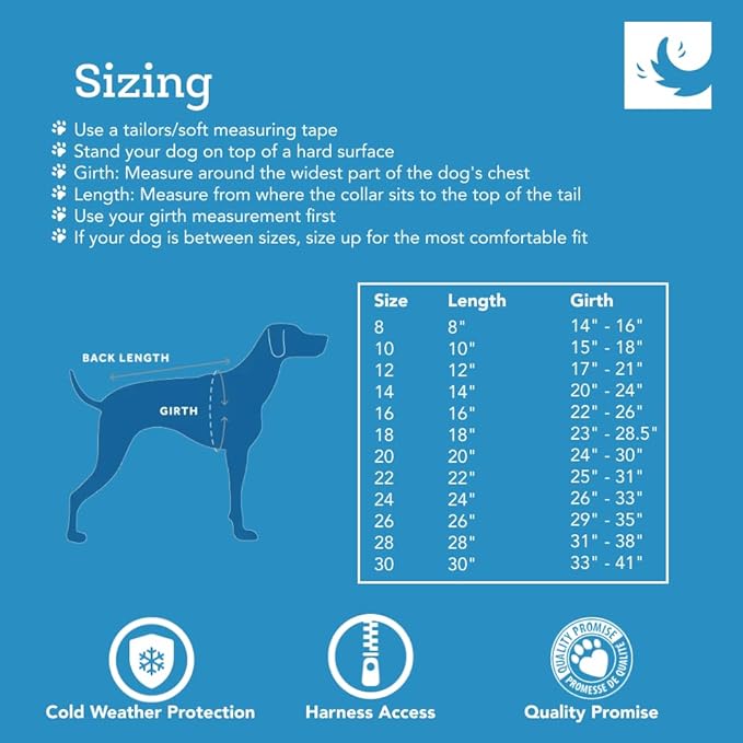 RC Pets Double-Layered, Adjustable Tundra Fleece | 18 Inches, Arctic Blue/Tennis