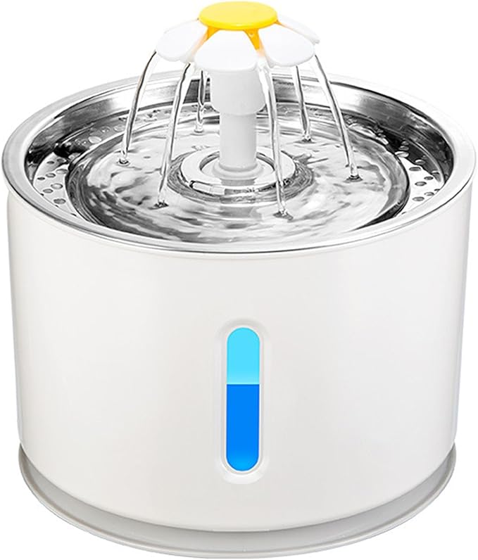 Pet Water Fountain, 2.4L Large Capacity, 4-Stage Filtration System, Stainless Steel, Silent and Low-Energy Design, Perfect for Cats and Dogs