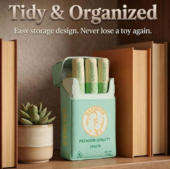 3 Pcs Catnip Toys for Indoor Cats, Funny Cigarette-Shape Cat Chew Toy for Kitten Teething, Soft & Durable Kicker Plush Gifts Interactive Organic Cat Nip Sticks to Relieve Boredom & Anxiety