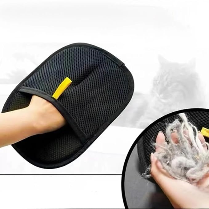 Pet Hair Removal Gloves, Electrostatic Cat Hair Remover Glove for Dog & Cat, Reusable Grooming & Cleaning Glove for Furniture, Car Seats, Couch, Clothing - Effortlessly Lint Dust Removal Tool