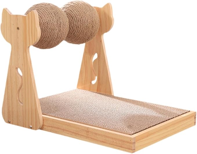 Cat Scratcher Lounge Bed Multi-Functional Scratching Mat Board for Kittens Playing Sleeping Training Furniture Protector- with Ball