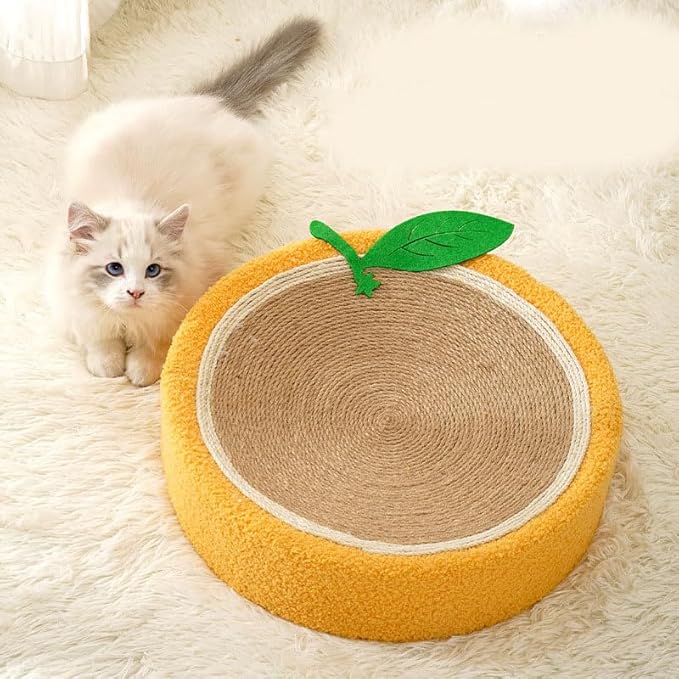 Cat Scratch Bowl, Round Sisal Hemp Durable Antiwear Space Saving Cat Scratcher Bed, Cat Scratcher Cardboard Cat Scratch Pad Bowl Nest for Indoor Cats Grinding Claw