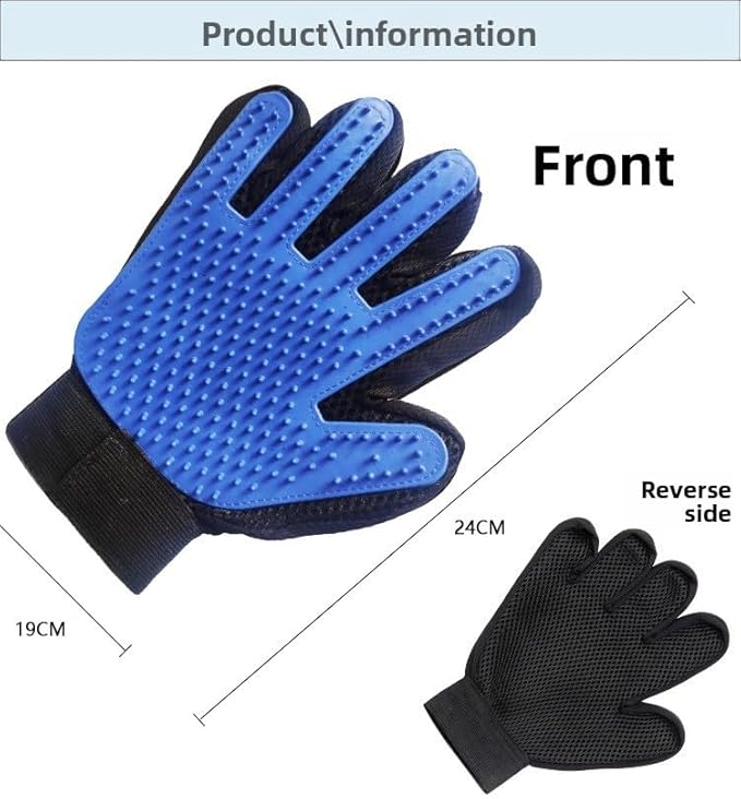 Pet Grooming Glove for Right Hand - Enhanced Deshedding Brush and Massage Mitt for Dogs, Cats and Horses - Gentle Hair Remover for Long and Short Fur - Perfect for Bathing and Shedding