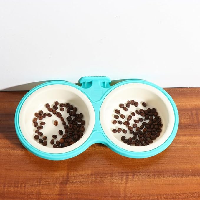 Sosoport 1pc Hanging Pet Double Bowls Large Pet Feeder for Cats and Dogs and Easy to Space-Saving Design for Convenient Feeding Cages