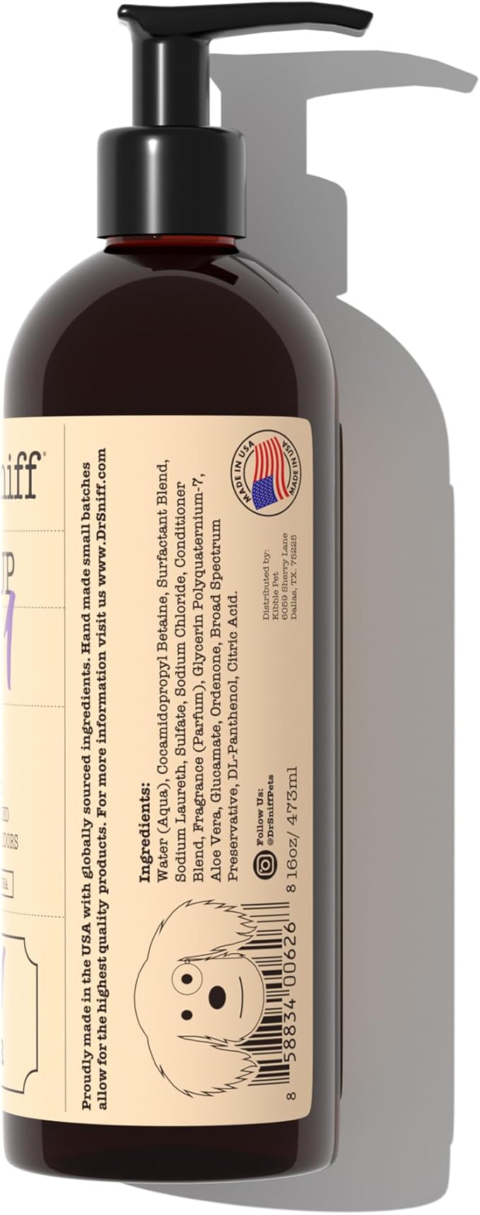 Dr. Sniff 2-in-1 Dog Shampoo & Conditioner, Calm Pup Scent, Soothing Lavender Fragrance, Gentle Grooming Formula for Dogs & Cats, Long-Lasting Fragrance, Made in USA, 16 oz