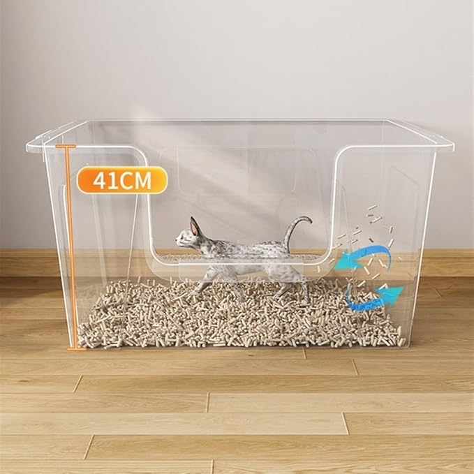 Pet Supplies, Litter Box for Large Cats,High Sides, Anti-Splash, Multi-Cat Use