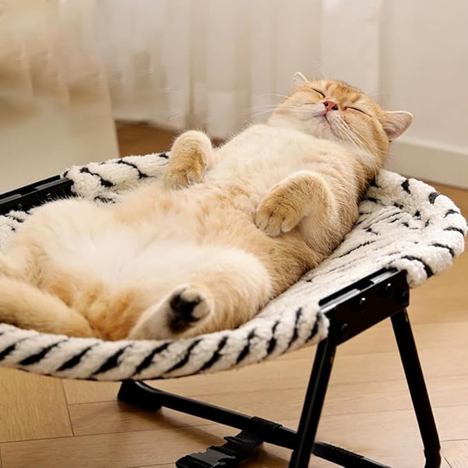 Cat Bed Hammock, Free-Standing Elevated Dog Cot for Indoors and Outdoors,Foldable No-Assembly Pet Bed with Breathable Mesh,Lightweight Raised Pet Cot for Cats and Small Dogs (Brown)