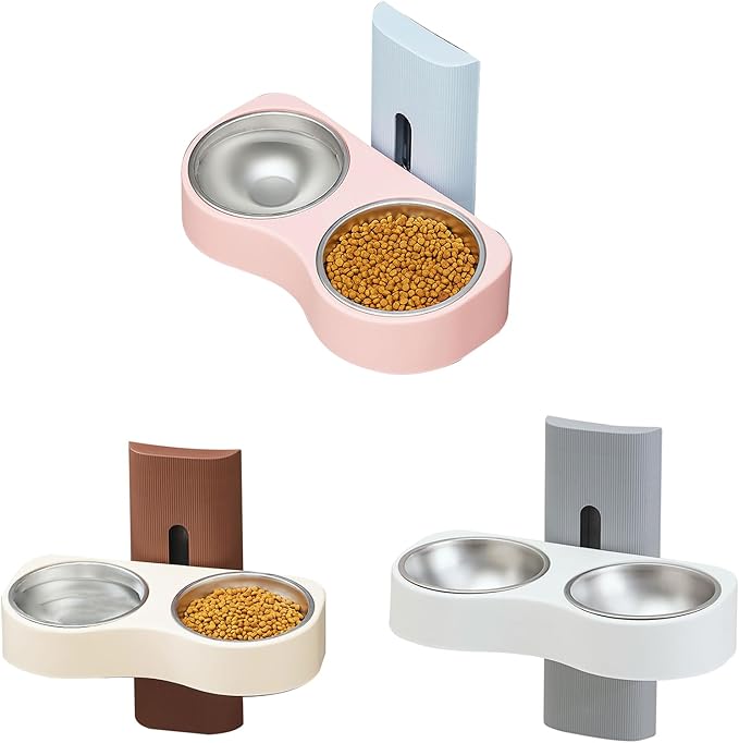 Wall Mounted Cats Bowl Large Capacity Pet Feeding Cats Drinking Height Adjustable Water Feeders Bottle Water Feeders Dispenser