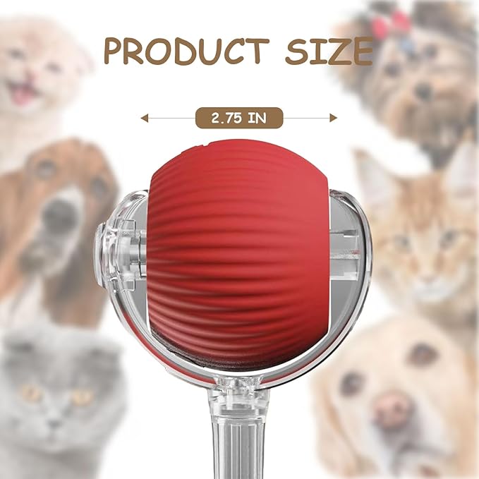 Smart Ball 2.0 - Automatic Cat Toy & Interactive Dog Toys for Small Dogs - Moving Cat Toy Ball for Indoor Cats - Motion Activated, Light Up, USB-C Rechargeable Pet Toy, 2 Speed Modes [Red]