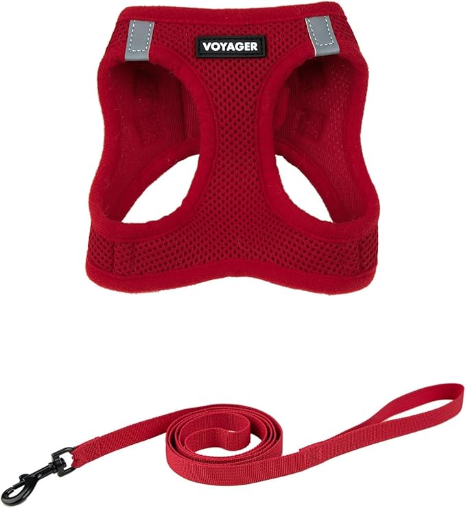 Voyager Step-in Pet Harness - All Weather Mesh, Adjustable Step in Harness for Cats and Dogs by Best Pet Supplies - 307S Red, XXXS