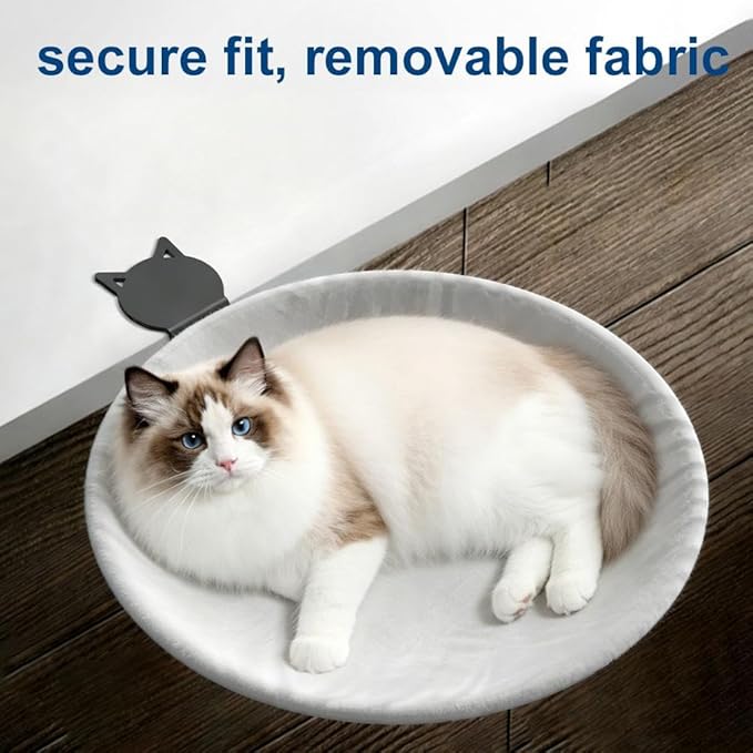 Adjustable Cat Desk Bed,Cats Hammock with Steel Clamp,Removable Faux Rabbit Plush Cover,Modern Indoor Cat Nest Furniture,Washable Hanging Cats Bed for Office Desks and Game Tables (Pink1)
