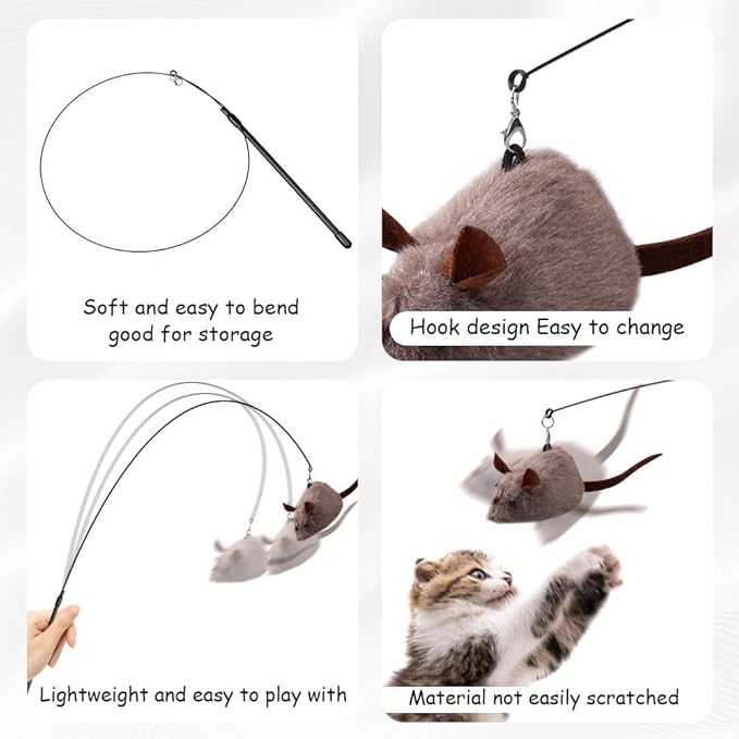 PAZ'S GIFT Cat Toys Plush Catnip Toys Cat Kick Toys Cleans Teeth Eliminates Bad Breath Adorable Kitten Teething Toys Indoor Interactive Companion Toys