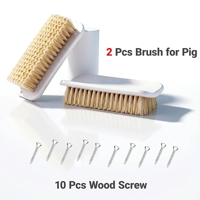 2 Pcs Pet Enrichment Toy, Pet Grooming Brush & Scratch Toy 2-in-1 for Mini Pig,Cats, Dogs - Includes Mounting Screws for Easy Install