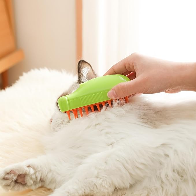 Cat Steam Brush, Cute Banana Shape Hair Brush Cat Dog Pet Brush Massager Steaming Spray Massaging Comb, Steam Cat Brush, Flyaway Hair Prevention Cat Grooming Brush, Dog Grooming Supplies (B)