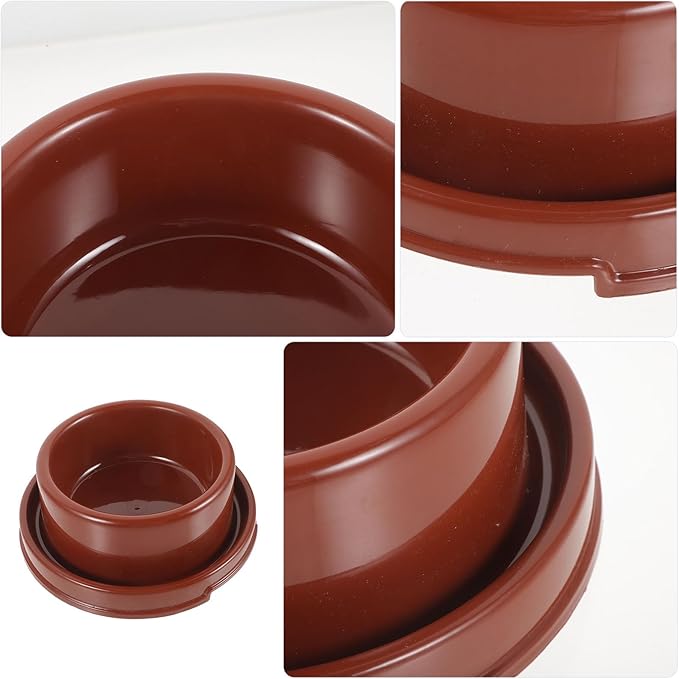 Totority Anti-Slip Plastic Pet Bowl for Dogs and Cats, Brown Round Dog Feeder Bowl with Sturdy Pp Material, Suitable for Puppy Feeding and Watering at Home Or Travel