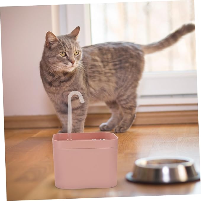 Automatic Circulation Cat Water Fountain Pet Drinking Feeder with Mute Pump Portable Pink for Dogs and Kittens