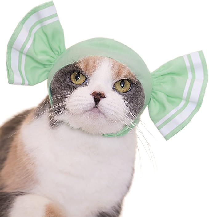Kitan Club Cat Cap - Pet Hat Blind Box Includes 1 of 6 Cute Styles - Soft, Comfortable - Authentic Japanese Kawaii Design - Animal-Safe Materials, Premium Quality (Candy)