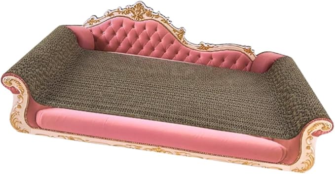 Cat Scratcher Sofa Bed Cat Scratching Board Home Furniture Protector Pet Bed Scratching Pad for Kitten Indoor Cats Playing, Pink