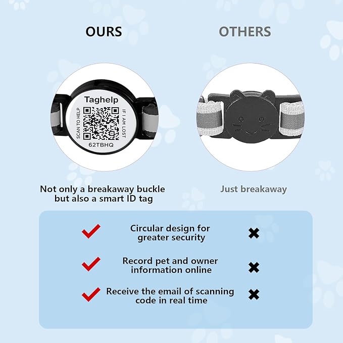 Smart Cat Collar Breakaway with QR Code & AirTag Holder, 2 Pack Reflective Kitten Collars with Safety Buckle - Dual Lost Pet Prevention, Online ID & Apple Tracking, Pink Pet Supplies Gifts