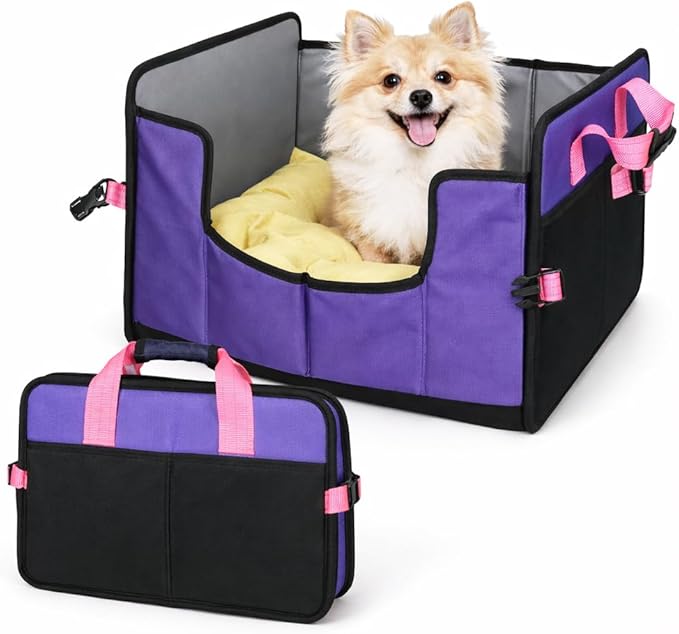 Pet Life ® 'Travel-Nest' Innovative Portable Travel Folding or Collapsible Cat and Dog Bed with Carrying Handle