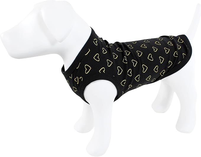 Luvable Friends Dog Pet Dog and Cats Cotton T-Shirts 2pk, BFF Hearts, Large