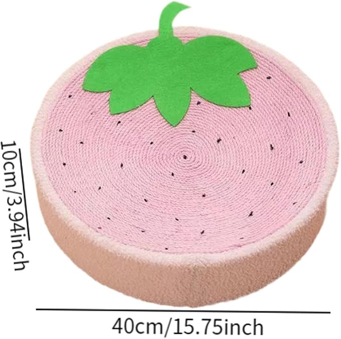 Baoblaze Sisal Round Cat Scratching Board,Scratcher Bowl,Cat Bed,Fruit for, Strawberry